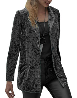 Casual velvet blazer women