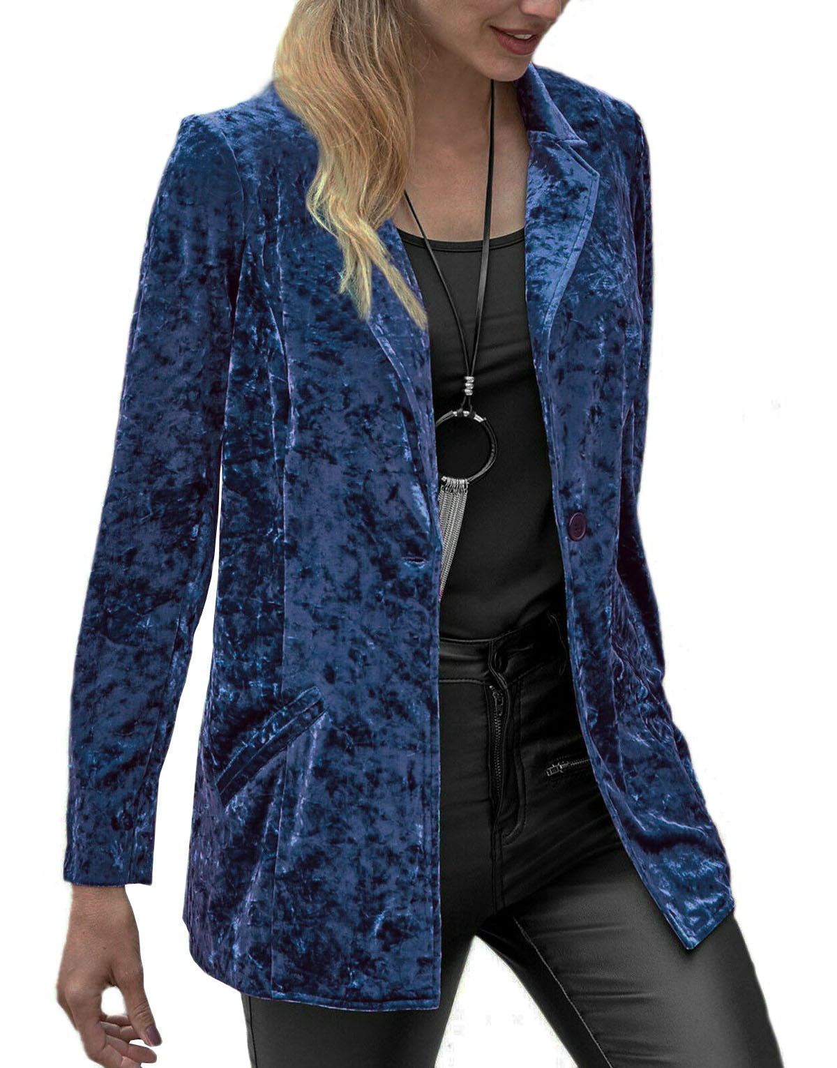 Casual velvet blazer women