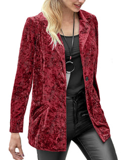 Casual velvet blazer women