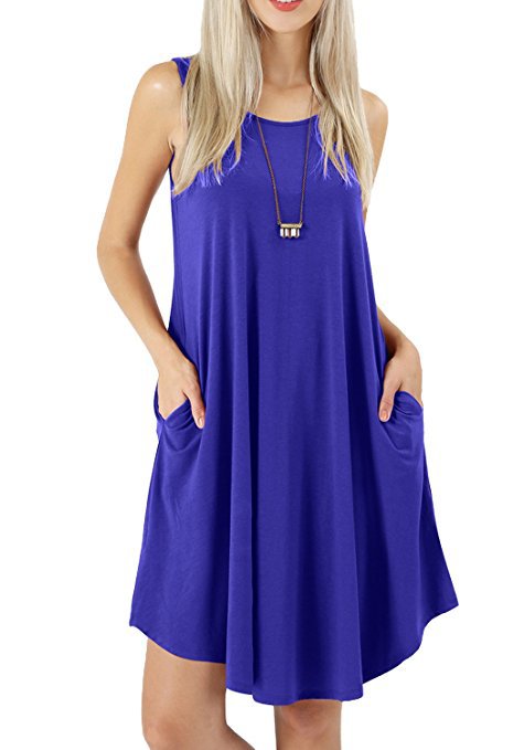 Sleeveless Pocket Casual Tank Top T-Shirt Pendulum Dress