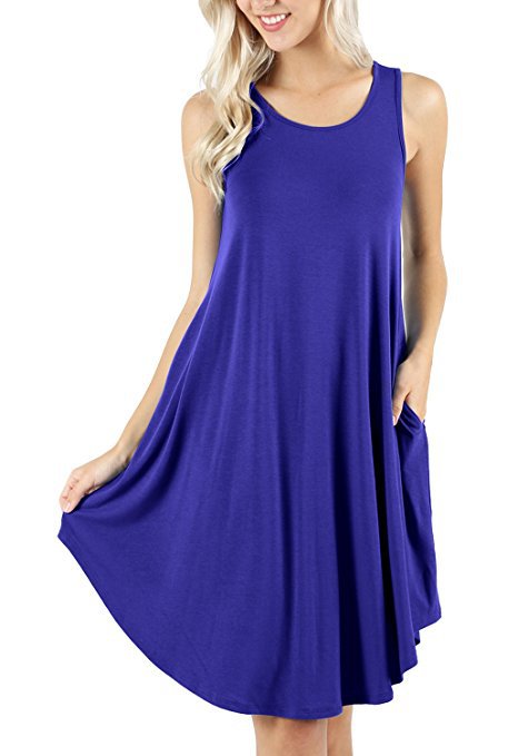 Sleeveless Pocket Casual Tank Top T-Shirt Pendulum Dress