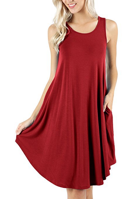 Sleeveless Pocket Casual Tank Top T-Shirt Pendulum Dress