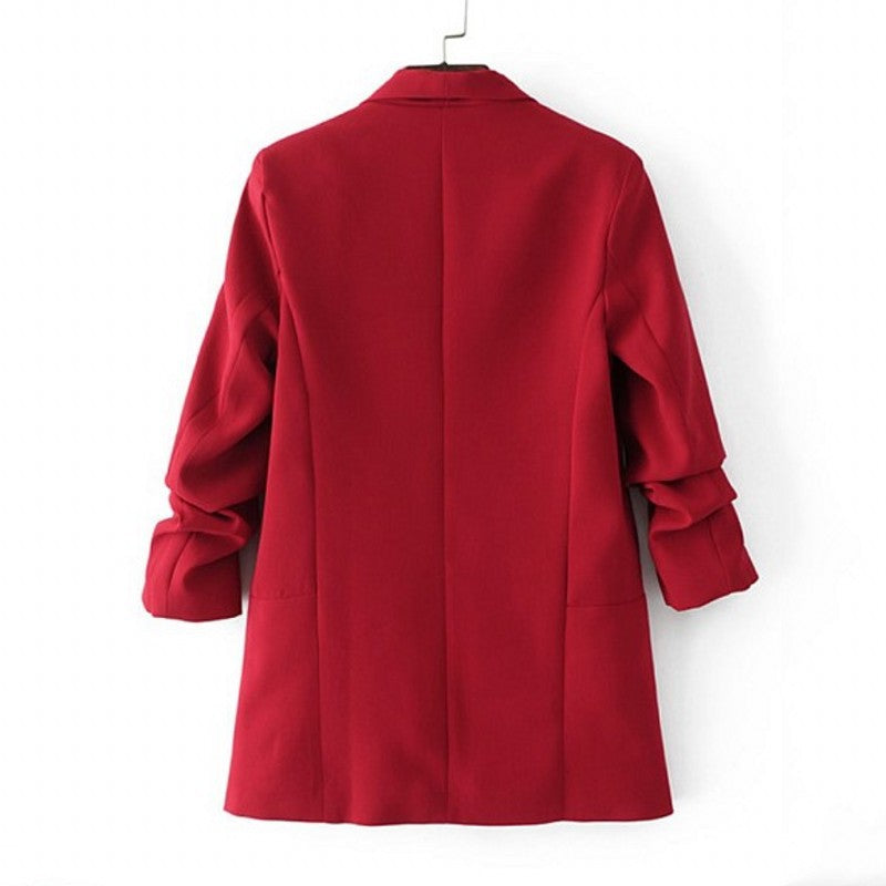 Small suit women's casual versatile spring and autumn solid color coat women