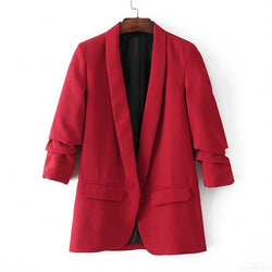 Small suit women's casual versatile spring and autumn solid color coat women