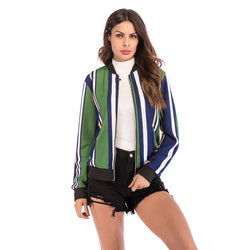 Long Sleeve Zipper Printed Jacket Women