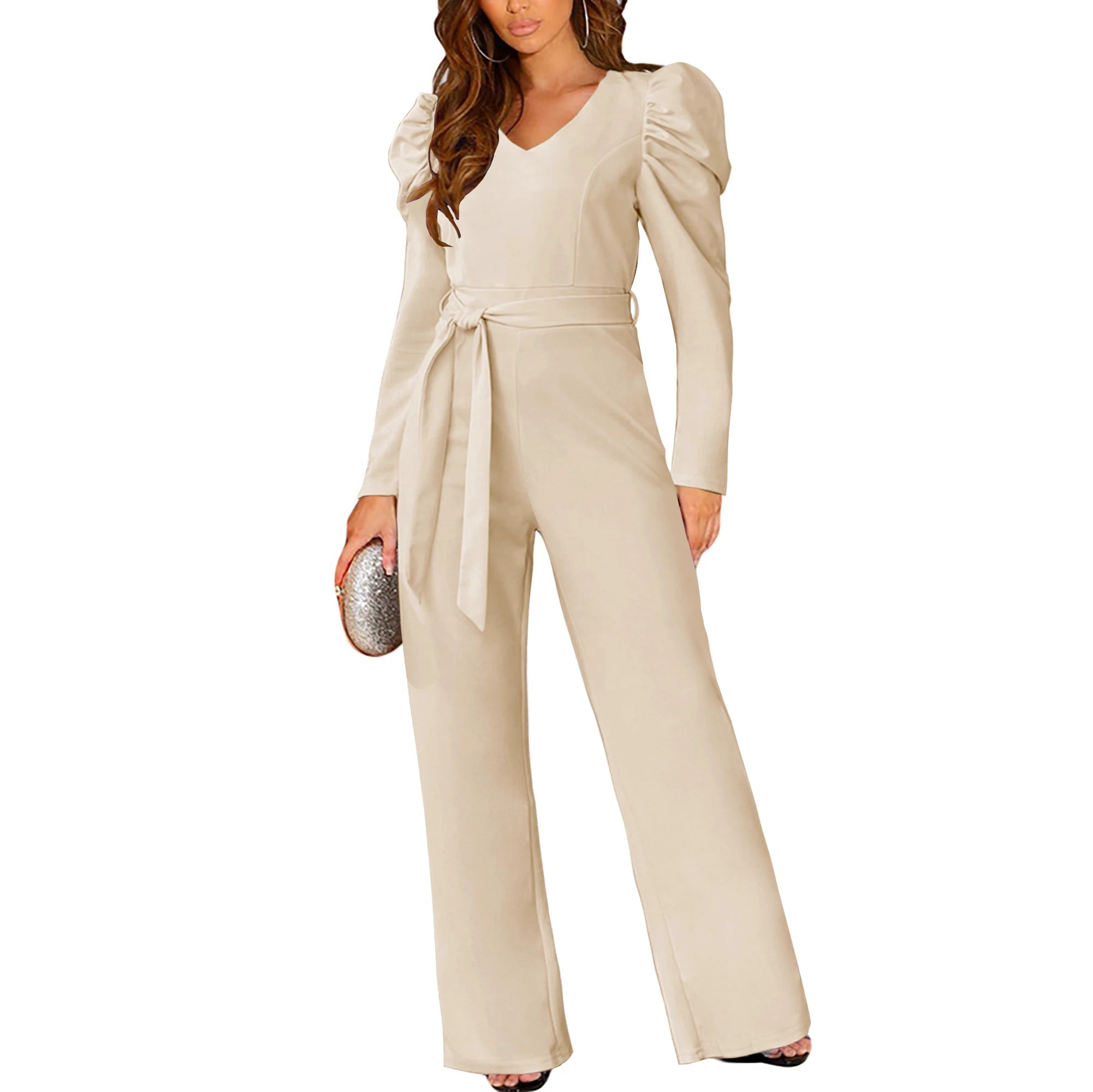 Wide Leg Jumpsuit Casual Long Sleeve Elegant Fall Romper Jumpsuit For Women