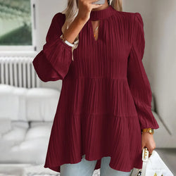 Shring Women's Blouse Elegant Long Sleeve Top Shirts