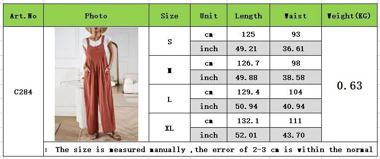 Linen Wide Leg Jumpsuits Casual Fall Summer Jumpers Loose Sleeveless Straps With Pockets Outfits