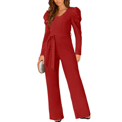 Wide Leg Jumpsuit Casual Long Sleeve Elegant Fall Romper Jumpsuit For Women