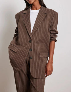 Ladies Officewear Striped Oversized Blazer