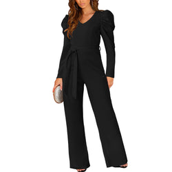 Wide Leg Jumpsuit Casual Long Sleeve Elegant Fall Romper Jumpsuit For Women