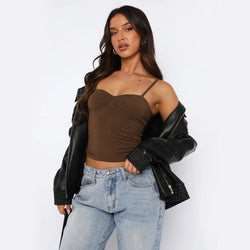 Square neck women's tops western style fashion sexy crop top spring