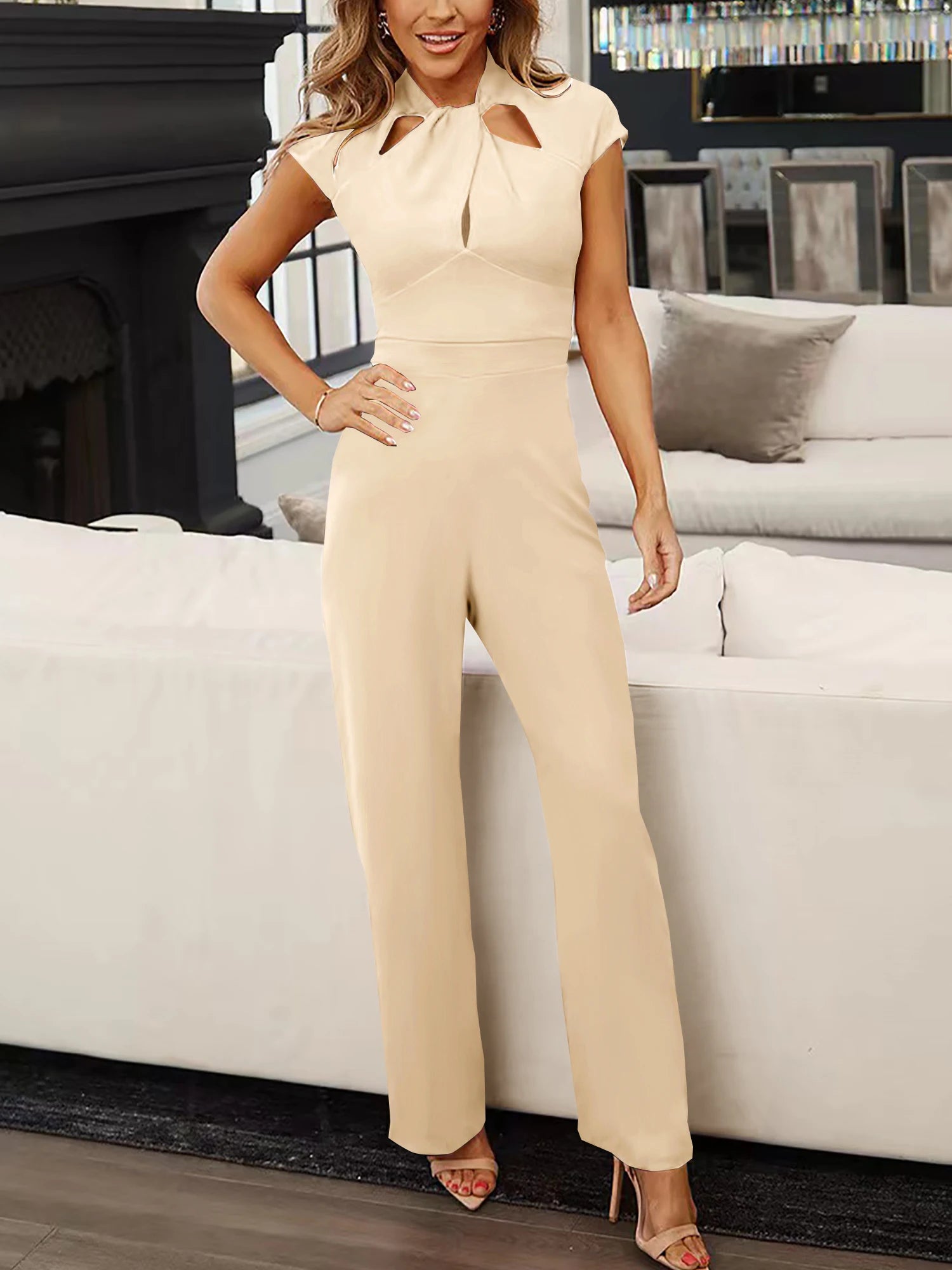 Elegant Official Work Female Fashion Formal Ladies Office Wears Career Women Dresses Sexy Jumpsuit