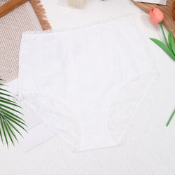 Big Size White Full Lace Panty Wedding Underwear Large Women's Panties Light Control Brief Breathable Full Cover Lace Panties