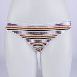 Women's Sexy Colorful Rib Cotton Thong Stretchy Underwear Breathable Low Rise Hipster Female Panties