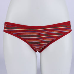 Women's Sexy Colorful Rib Cotton Thong Stretchy Underwear Breathable Low Rise Hipster Female Panties