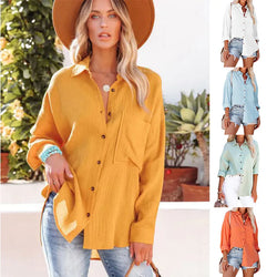 Hot Casual Shirt Soild Long Sleeve Women Blouse Plus Size Clothing