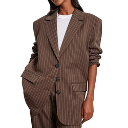 Ladies Officewear Striped Oversized Blazer