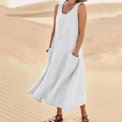 Dress One shoulder Puff Sleeve Long Flowy a Line Dresses Women's Summer Natural Trade Assurance Simple Adults