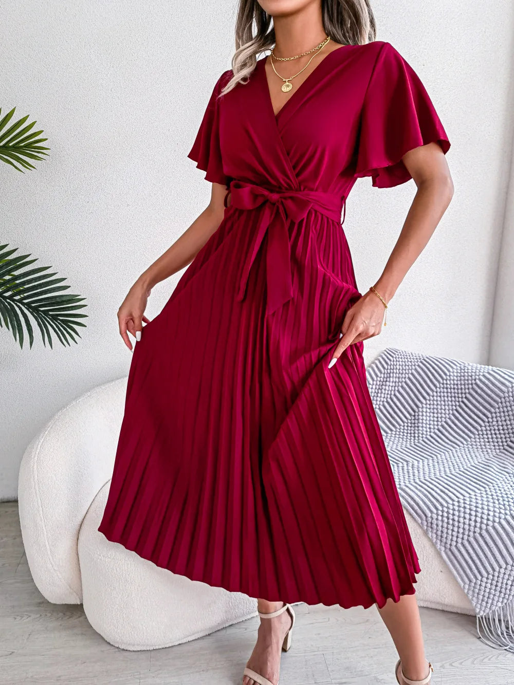 Dress Short Sleeve Puff Sleeve Long Flowy a Line Dresses Women's Summer Natural Trade Assurance Simple Adults