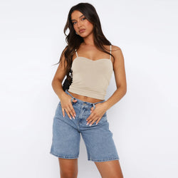 Square neck women's tops western style fashion sexy crop top spring