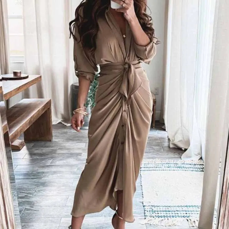 Dress Short Sleeve Puff Sleeve Long Flowy a Line Dresses Women's Summer Natural Trade Assurance Simple Adults