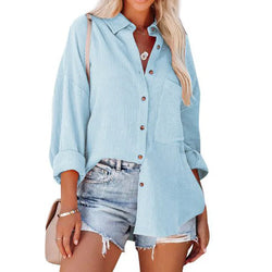 Hot Casual Shirt Soild Long Sleeve Women Blouse Plus Size Clothing