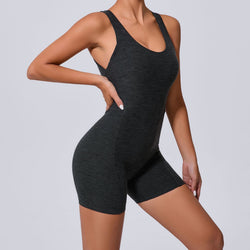 New hollowed-out beautiful back one-piece yoga onesie tight and thin hip lift fitness one-piece sportswear women