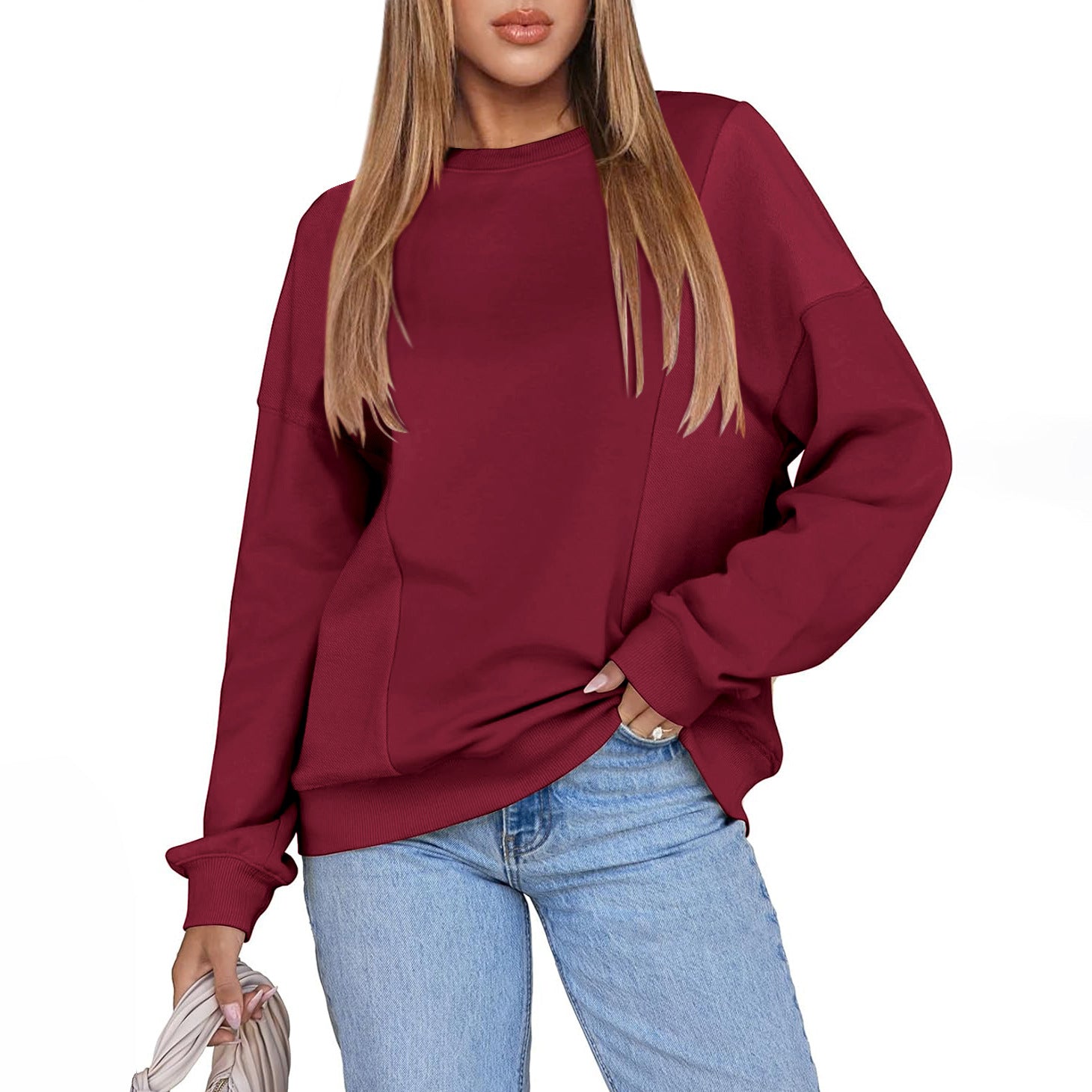 Loose casual style trend hot-selling new round neck pullover long sleeve fashion sweater women