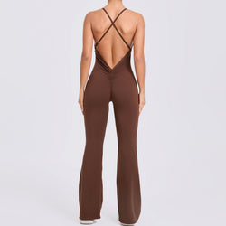 Adjustable shoulder strap horn yoga one-piece suit sports fitness hollow hip lift one-piece yoga suit