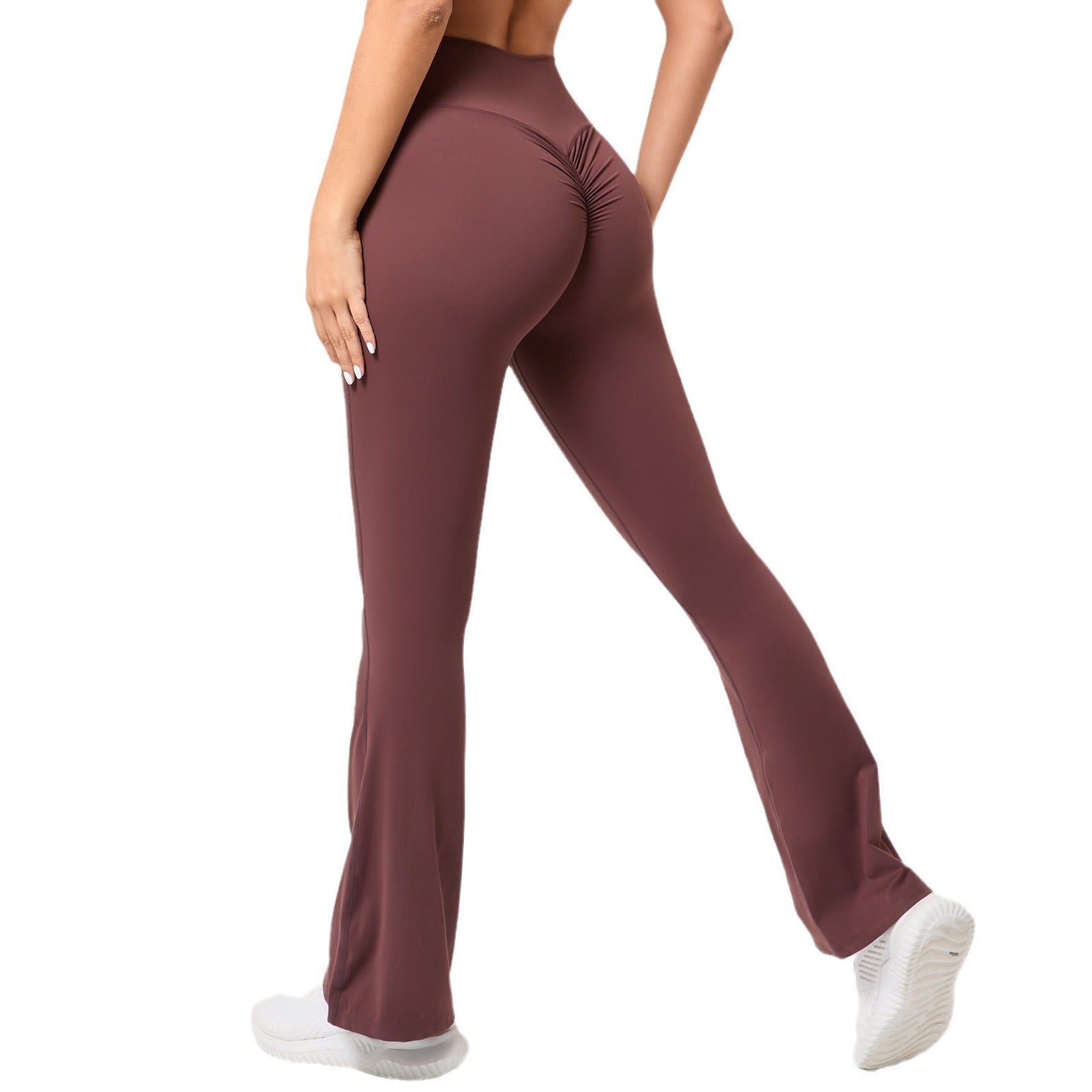 Wide Leg Tight Naked Hip Lift Yoga Flared Pants Dance High Waist Micro Pull Fitness Pants