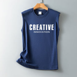 New Letter CREATIVE Printed Loose Crew Neck Sleeveless Vest