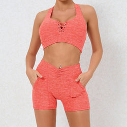 Spring new quick-drying straps, beautiful back yoga suit, bra, fitness suit, running tight sports suit