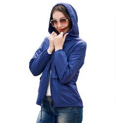 Hooded jacket Outdoor raincoat Short trench coat Cardigan jacket