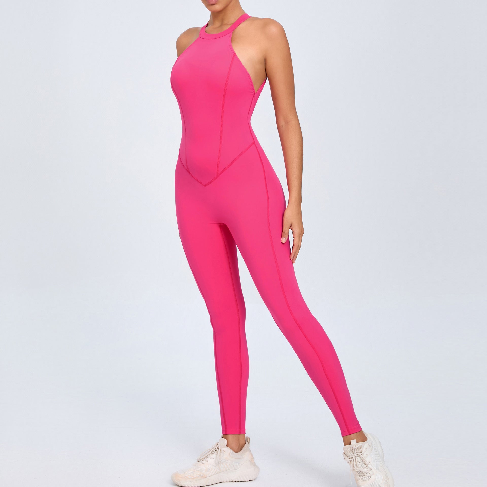 Back buckle yoga onesie women's peach hip backless sports quick-drying onesie