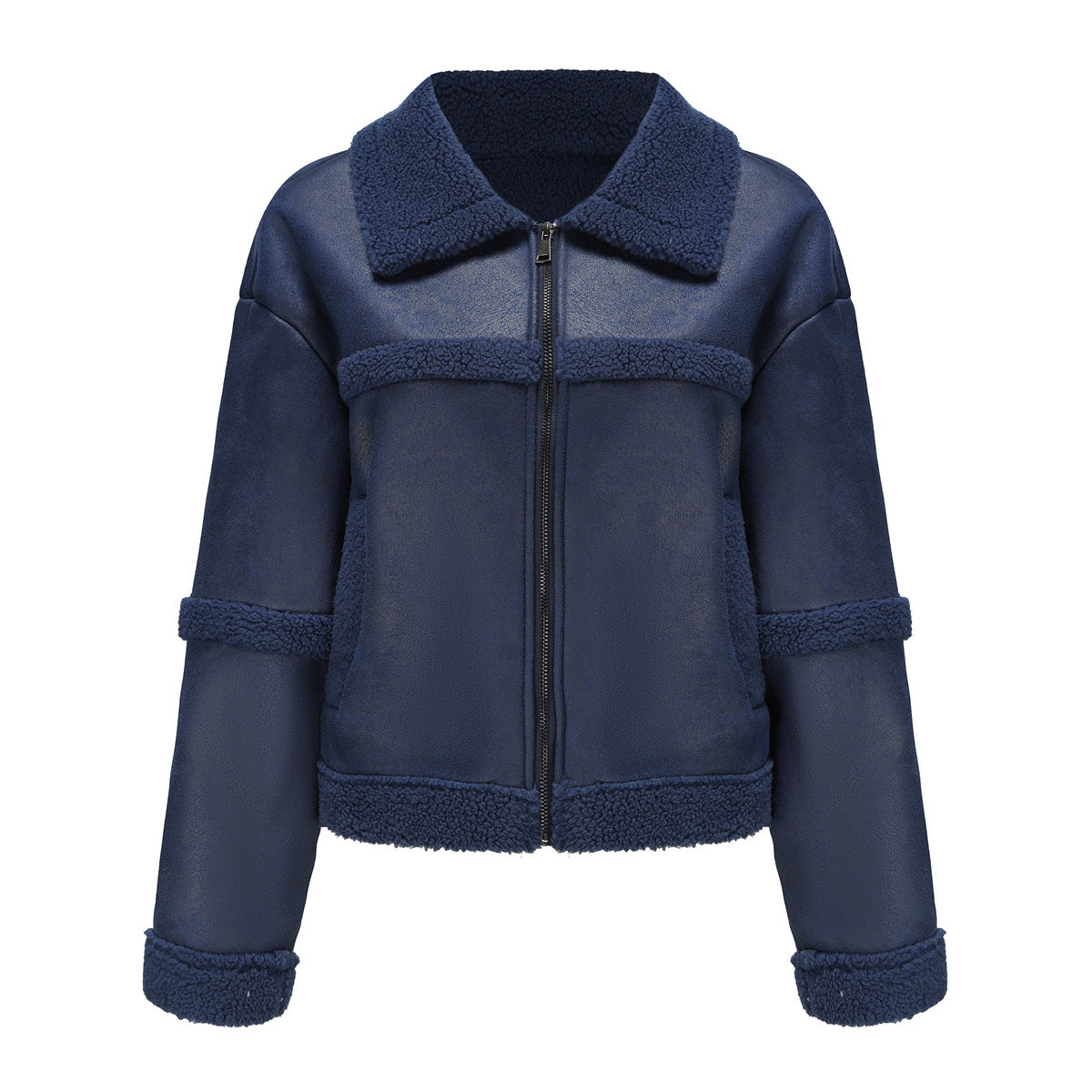 Fleece leather jacket casual windproof jacket women's clothing