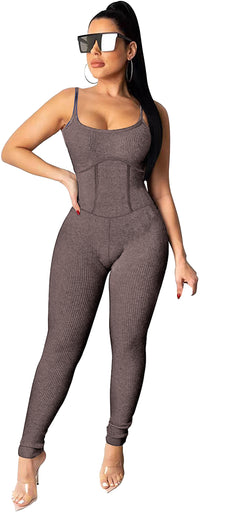 Suspender jumpsuit ribbed jumpsuit tights