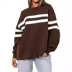 Women's oversized loose sweatshirt crew neck long-sleeved top casual pullover sweater