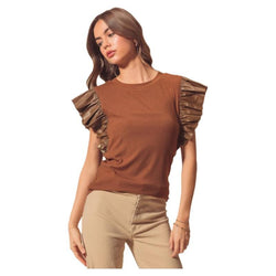 Short-sleeved jumper for women's European and American fashion versatile pleated T-shirt for women