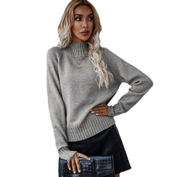 Pullover shirt cross-border autumn and winter medium and long pit striped split-ended slim-fit bottoming sweater