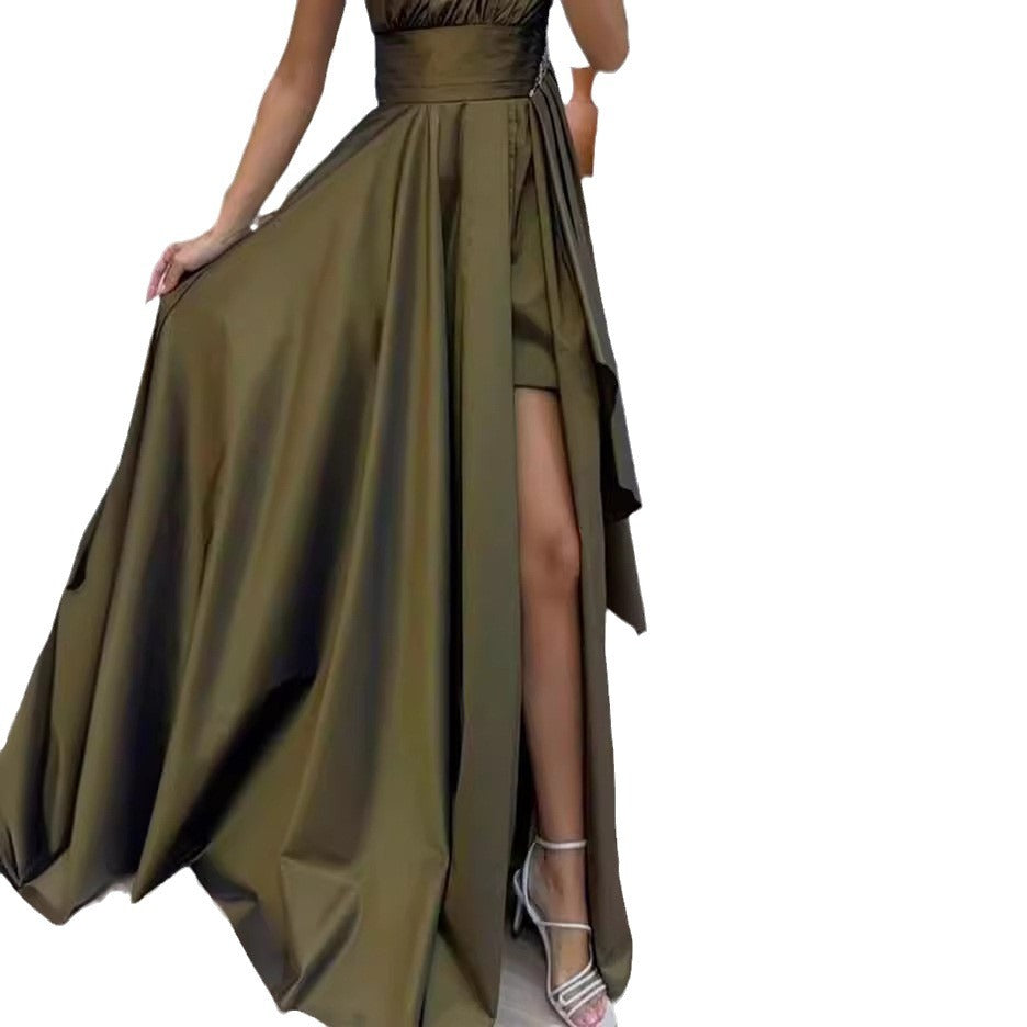 Ladies Elegant Dress Autumn Fashion Loose Dress Evening Dress