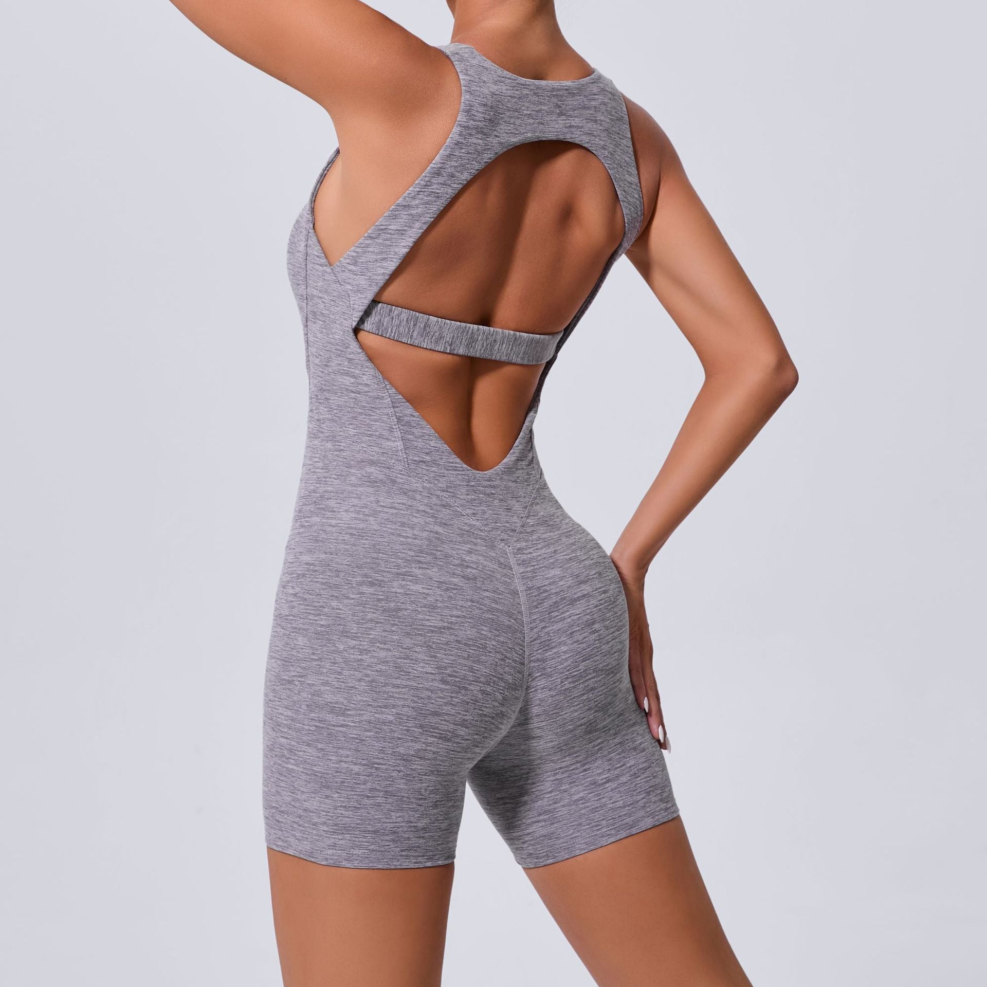 New hollowed-out beautiful back one-piece yoga onesie tight and thin hip lift fitness one-piece sportswear women