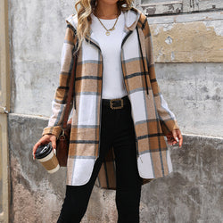 Long jacket loose casual hooded jacket women