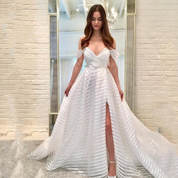 Dress perspective sexy trailing white deep V dress evening dress