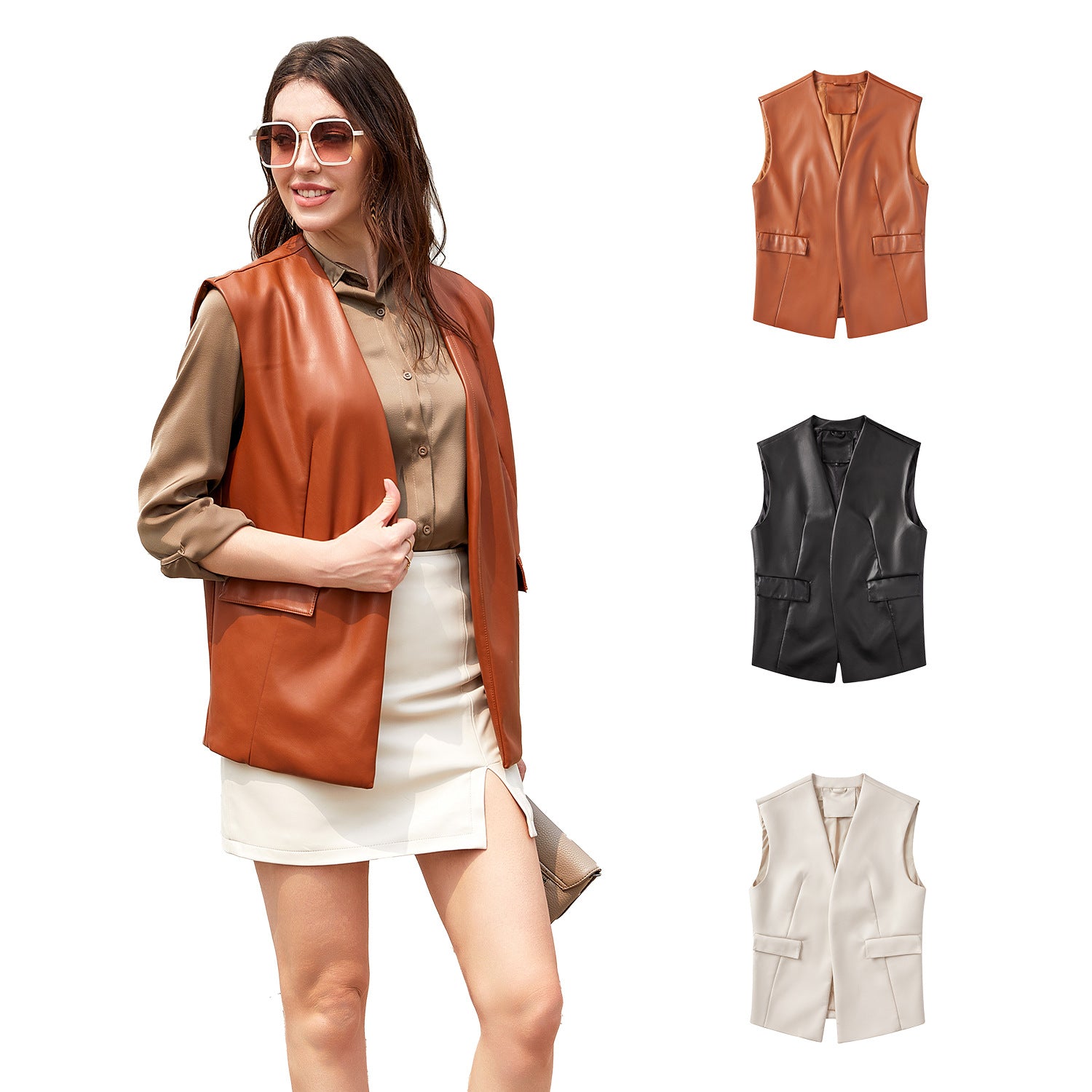 Vest Loose Large Size Women's Vest Cardigan Short Jacket Women's