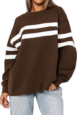 Women's oversized loose sweatshirt crew neck long-sleeved top casual pullover sweater