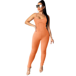 Suspender jumpsuit ribbed jumpsuit tights