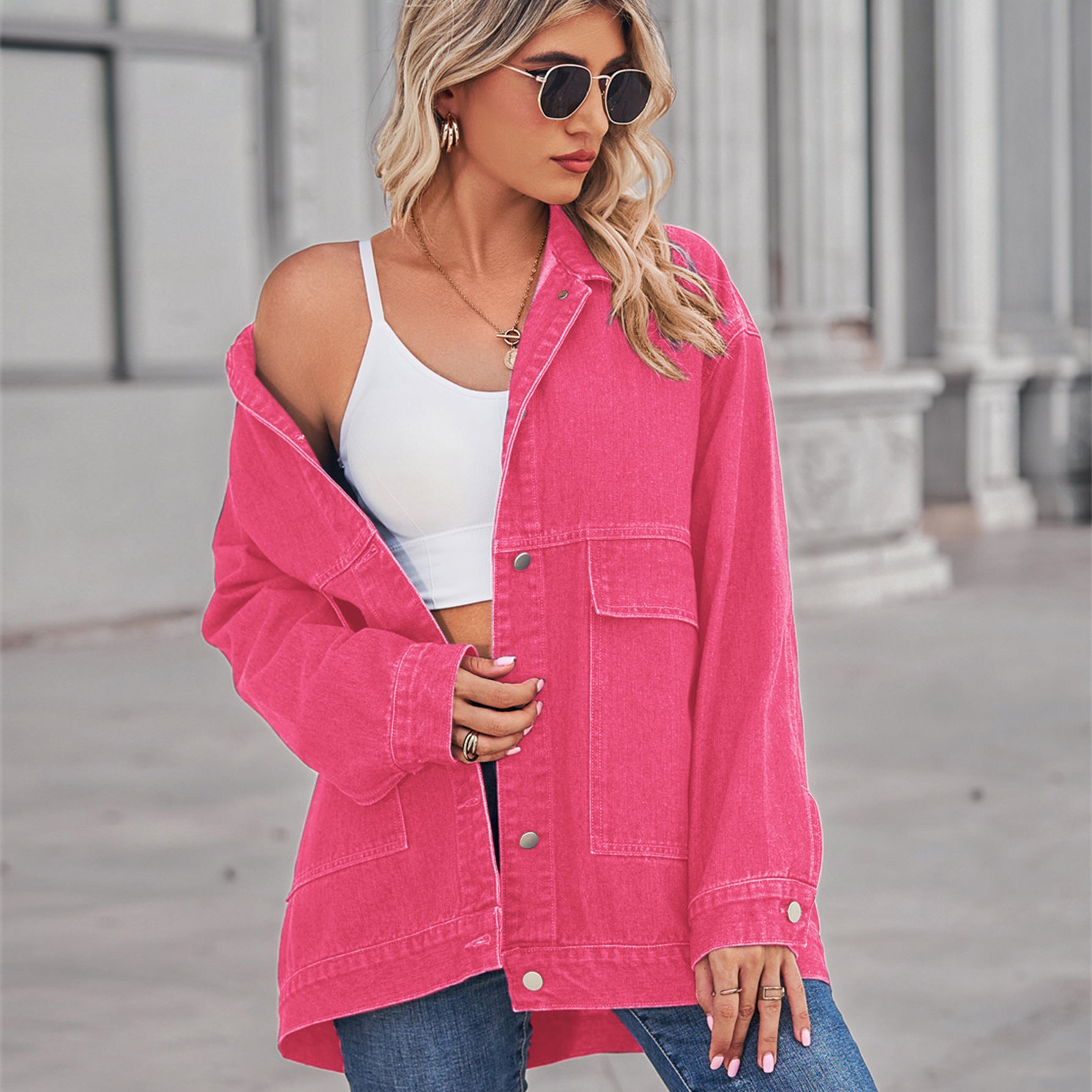 Versatile Skinny Retro Classic Loose Denim Jacket Top Women