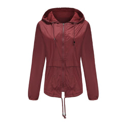 Hooded jacket Outdoor raincoat Short trench coat Cardigan jacket