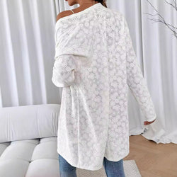 Knitted Jacquard Long Sleeve Cardigan Top Women's Jacket